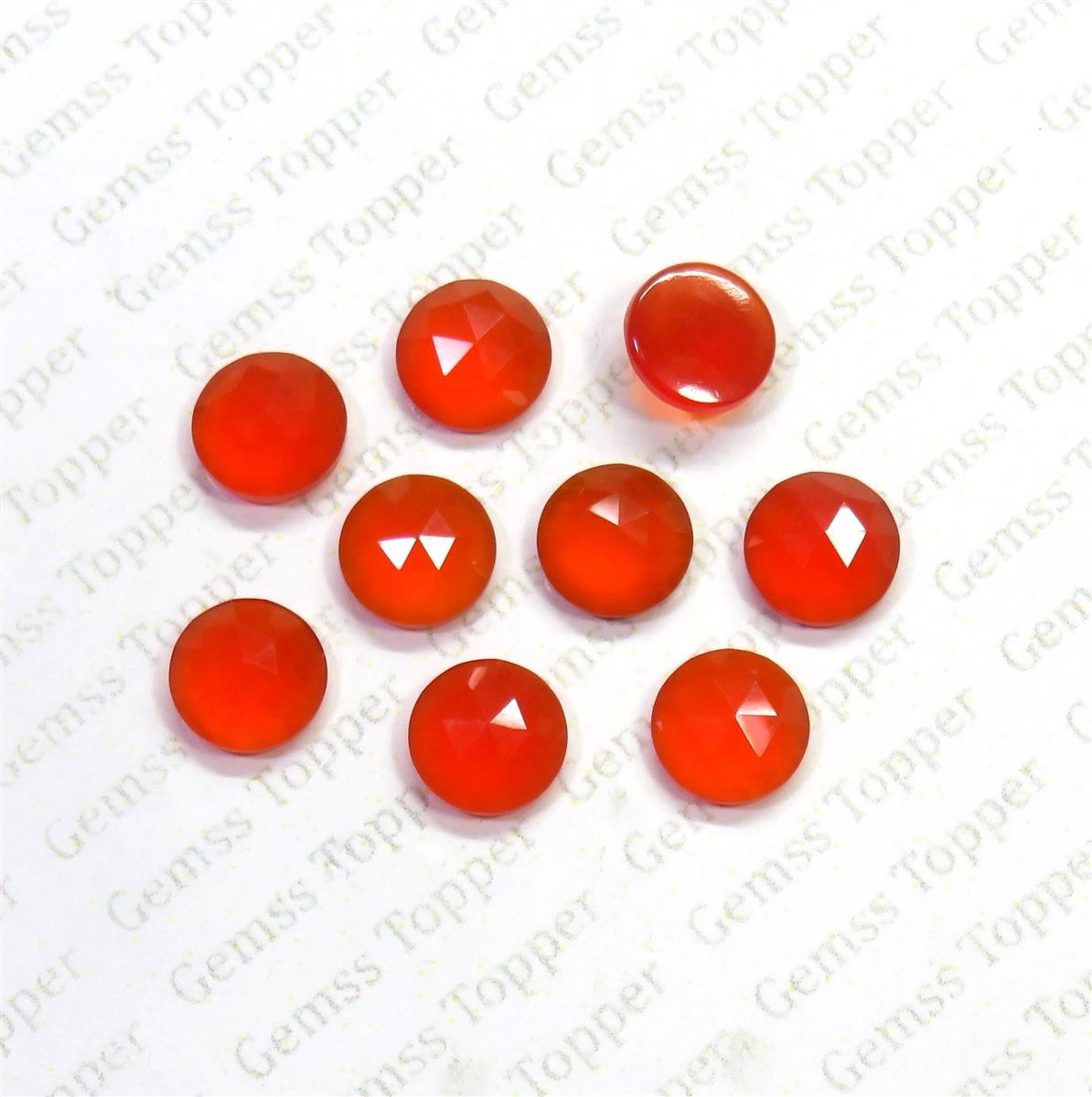 Carnelian 10x10 mm Round Rose Cut